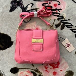 Juicy Couture Pink Crossbody Bag with Gold-Tone Clasp